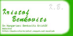 kristof benkovits business card
